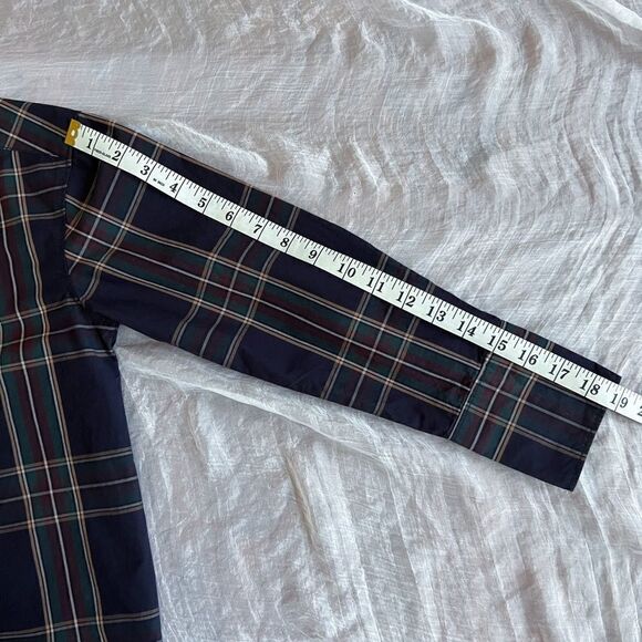 Everlane The Oversized Poplin Shirt Plaid Bottom Down Red and Green Lines modest - Picture 7 of 11